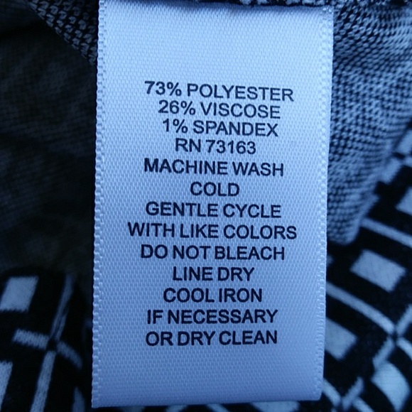 Melissa Paige Stretch Waist Viscose Blend Pants M Black White Pattern - Picture 3 of 13